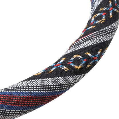 BDK Blue Woven Saddle Blanket Steering Wheel Cover for Cars SUV Van Truck Auto - Driver Grip 15 inch