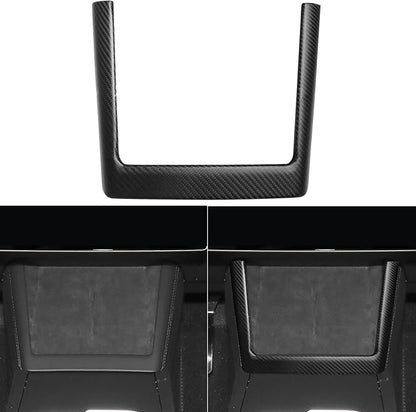 NVCNX Hard Rigid Real Carbon Fiber for Tesla New Model 3/Y Highland 2024-2026 for Juniper 2025 2026 Accessories Wireless Charger Charging Phone Pad Panel Frame Cover Interior Trim 1PC - Matte Carbon