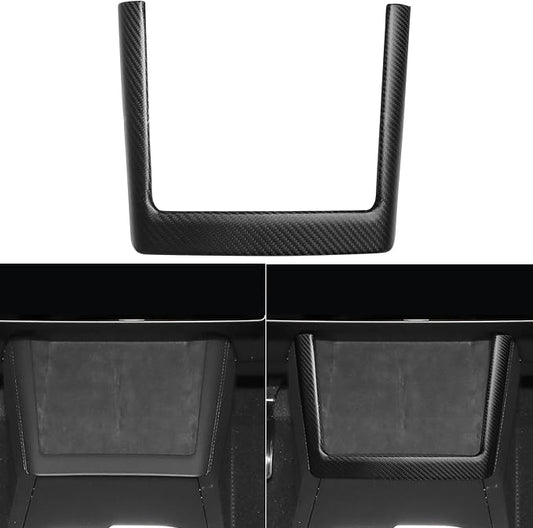 NVCNX Hard Rigid Real Carbon Fiber for Tesla New Model 3/Y Highland 2024-2026 for Juniper 2025 2026 Accessories Wireless Charger Charging Phone Pad Panel Frame Cover Interior Trim 1PC - Matte Carbon