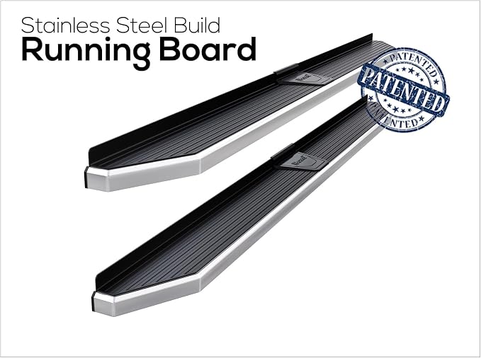 APS 6in 304 Stainless Steel (Polished Flat Style) Running Boards Side Bars Side Steps Compatible with Nissan Rogue 2021-2026 (Exclude Models with Ground Lighting System)