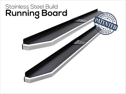 APS 6in 304 Stainless Steel (Polished Flat Style) Running Boards Side Bars Side Steps Compatible with Nissan Rogue 2021-2026 (Exclude Models with Ground Lighting System)