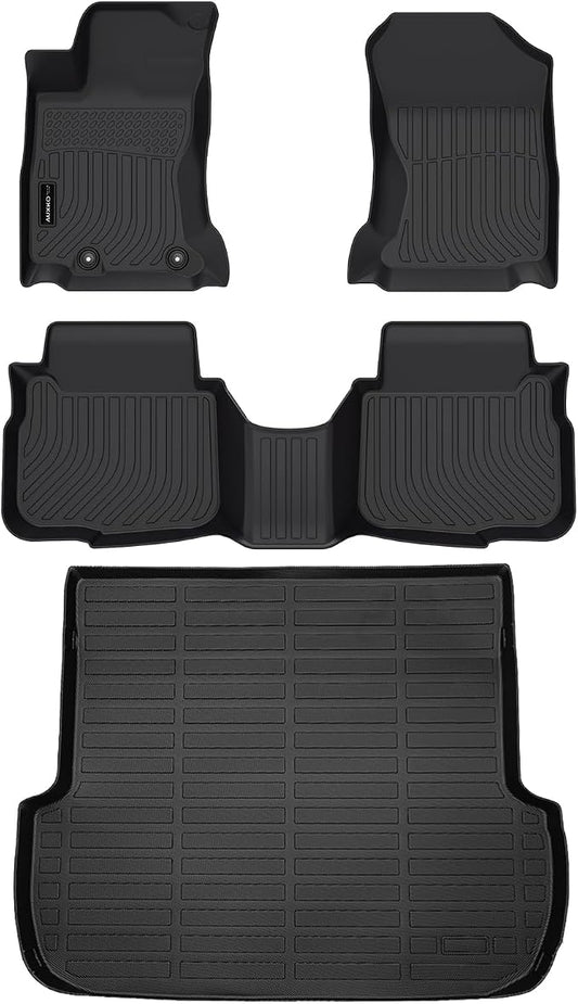 Auxko All Weather Floor Mats Cargo Mat Fit for Subaru Outback/Legacy 2020-2025 TPE Liners Accessories All Season Guard Odorless Anti-Slip Floor Mats Trunk Mat for Subaru Outback 2020-2025 Black