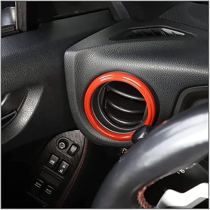 Car Accessories Fit for Subaru BRZ &Toyota 86 Accessories 2012-2020 Interior Center Consoles Decoration AC Air Outlet Vent Front + Side Frame Trims Cover kit (Red) ABS 2 PCS