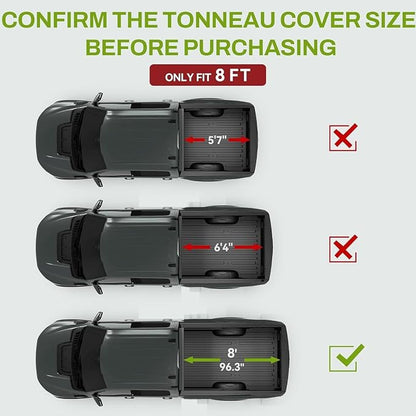 AUTOSAVER88 Hard Quad Fold Truck Bed Tonneau Cover Fit for Dodge Ram 1500 2002-2023, Dodge Ram 2500 3500 2003-2026 with 8ft Bed Without Rambox
