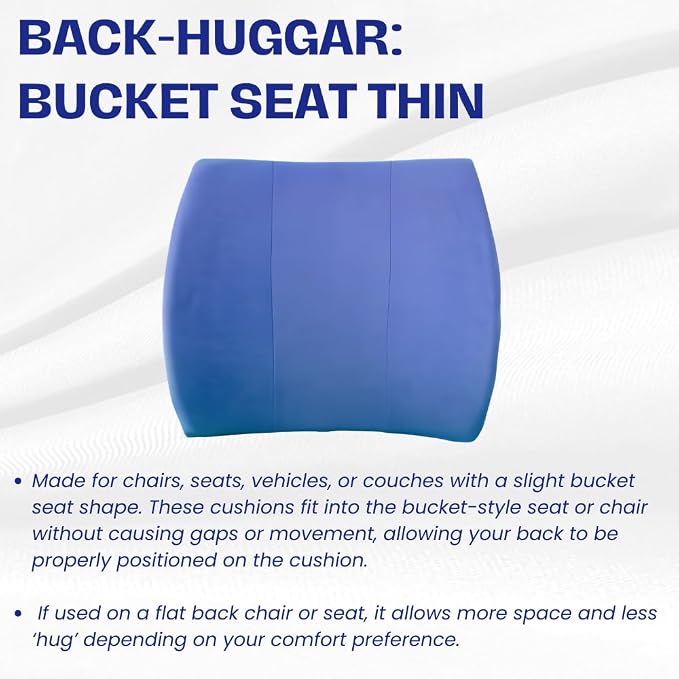 Back-Huggar® The Original Lumbar Cushion (Bucket Style) - Blue