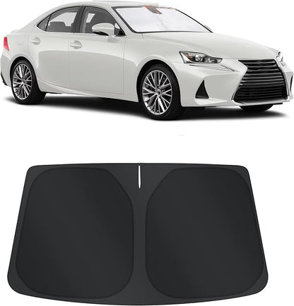 TINGLU Sun Shade for Le xus is Sedan (NOT for Le xus RX, ES) 2014-2020 Accessories Windshield Sun Shade Window Shade UV Rays Protection Sun Visor Cover with Steering Wheel Sunshade Storage Bag