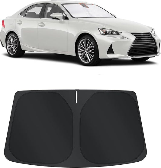 TINGLU Sun Shade for Le xus is Sedan (NOT for Le xus RX, ES) 2014-2020 Accessories Windshield Sun Shade Window Shade UV Rays Protection Sun Visor Cover with Steering Wheel Sunshade Storage Bag