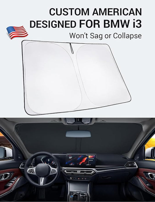 Proadsy 2026 Upgrade Front Windshield Sun Shade Foldable Sunshade Protector Custom Fit 2014-2022 BMW i3 Accessories