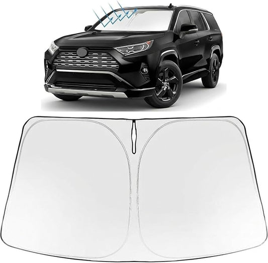 Proadsy Windshield Sun Shade for GMC Yukon, Yukon XL 2021-2026 Foldable Front Sunshade Protector Sun Visor Blocks UV Rays Keep Car Cooler Accessories
