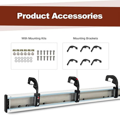 Running Boards 6 Inches for Double Cab Chevy Silverado/GMC Sierra 2007-2018 1500 | 2019 Limited/LD | 2007-2019 2500HD/3500HD (2 Full 2 Half Size Doors) Stainless Steel Side Steps Rails Nerf Bars 6"