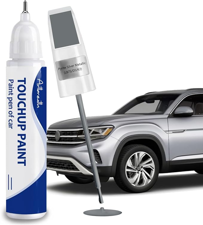 Pyrite Silver(LB7S/D5/K2) Touch Up Paint for Volkswagen-Exact Match–Chips and Nicks Car Paint Scratch Repair Kit Automotive Paint Pen for Atlas/Beetle/CC/EOS/Golf/GTI/Jetta/Passat/Tiguan