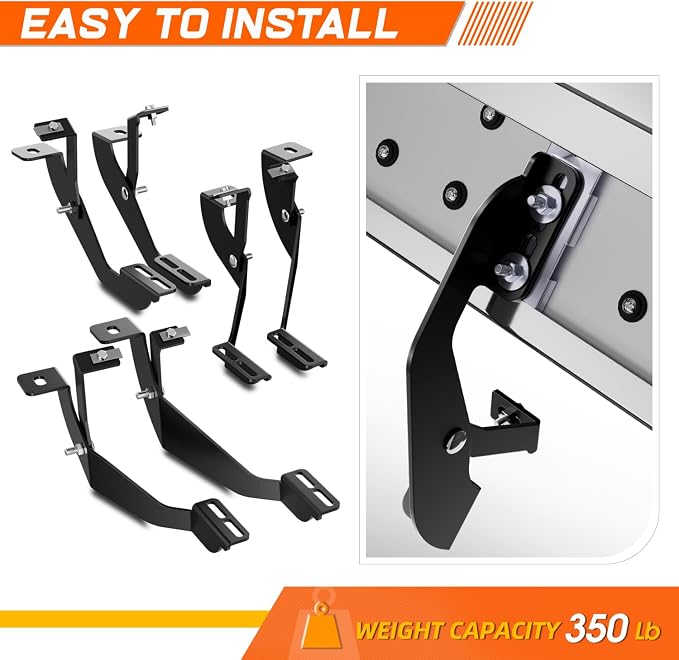 PM PERFORMOTOR 6.5" Running Boards Compatible with Chevy Silverado GMC Sierra 1500 2500 3500 Extended Cab 1999-2014, Pair of Stainless Steel Side Rails Step Bars with 6 pcs Brackets, Polished Black