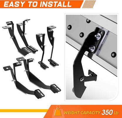 PM PERFORMOTOR 6.5" Running Boards Compatible with Chevy Silverado GMC Sierra 1500 2500 3500 Extended Cab 1999-2014, Pair of Stainless Steel Side Rails Step Bars with 6 pcs Brackets, Polished Black