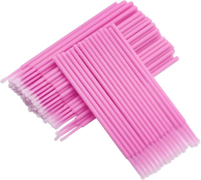 Saihisday Touch Up Paint Brushes for Automotive Paint Chip Repair Disposable Micro Applicators for Automotive Paint Detailing 2MM Pink 100PCS