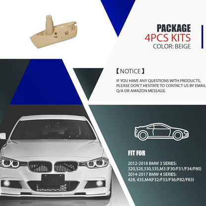 FEXON Door Handles Replacement for BMW Series 3 F30 Series 4 Inner Door Support Trim Pull Strap Armrest Bracket Kit 2012-2018 320 328 330 335 and 2014-2017 428 435 51417279311 Beige