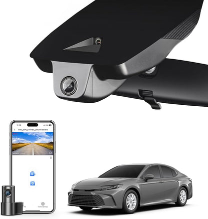 Mangoal Front 4K & Rear 1080P Dash Cam Custom fit for Toyota Camry 2025 2026 (Model C), Hybrid LE SE XLE XSE, Integrated OEM Look, UHD 2160P Video, App & WiFi, Easy to Install, GPS, 128GB Card