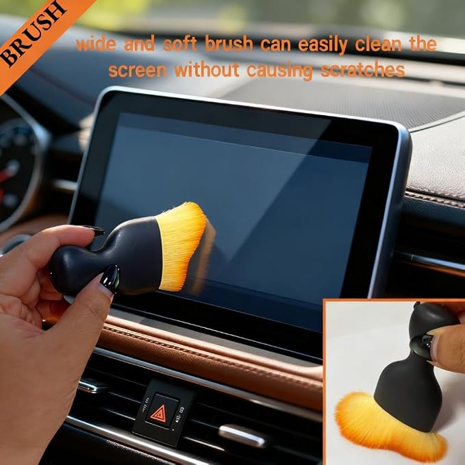 8 PCS Car Detailing Brush Set, Car Interior and Exterior Soft Bristle Cleaning Brushes, 4 Different Detailing Brushes for Auto Detailing, Dashboard, Vents, Wheels and Tires