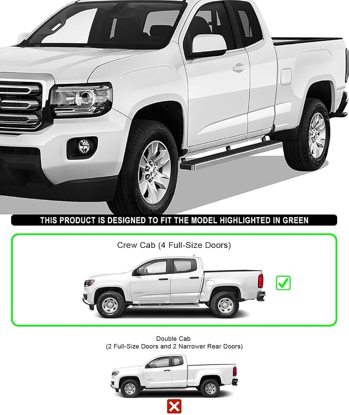 APS Running Boards 5 inches Compatible with Chevy Colorado GMC Canyon 2015-2026 Crew Cab 304 Stainless Steel (Nerf Bars Side Steps Side Bars)