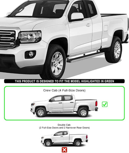 APS Running Boards 5 inches Compatible with Chevy Colorado GMC Canyon 2015-2026 Crew Cab 304 Stainless Steel (Nerf Bars Side Steps Side Bars)