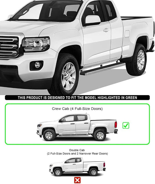 APS Running Boards 5 inches Compatible with Chevy Colorado GMC Canyon 2015-2026 Crew Cab 304 Stainless Steel (Nerf Bars Side Steps Side Bars)