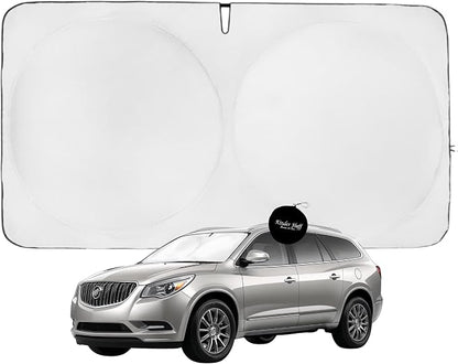 Windshield Sun Shade | Compatible for Buick Enclave (2010-2017) | Certified 99.87% UVB & 99.02% UVA Car Sun Shade. Award Winning Sunshade - Patented Technology | Car Shades by Kinder Fluff