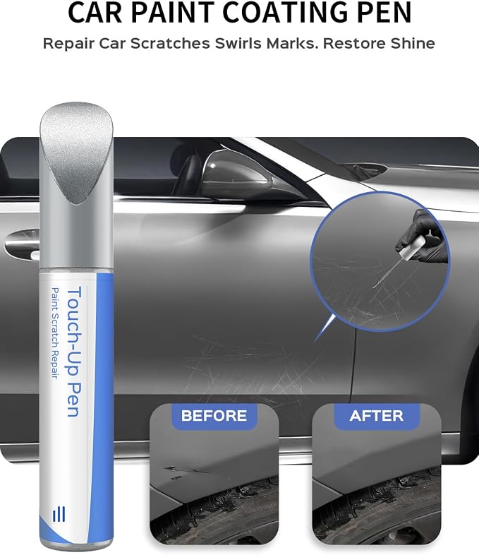 744/9744 Brilliant Silver Metallic Touch Up Paint Compatible with Mercedes-Benz Exact Match–Chips and Nicks Touch Up