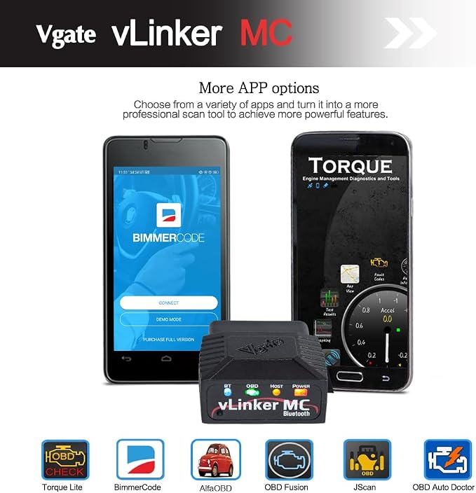 Vgate vLinker MC Bluetooth OBD2 Diagnostic Scanner for Android & Windows