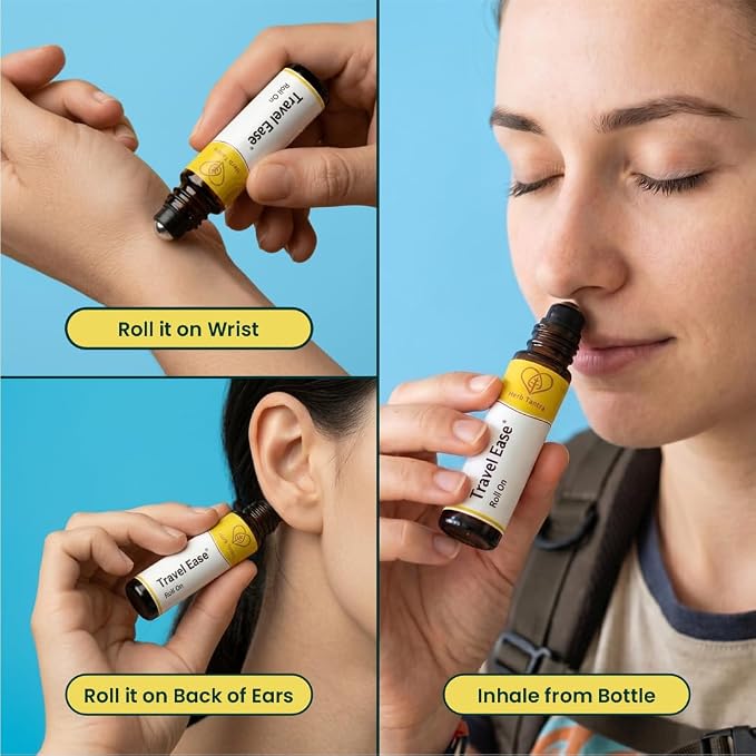 Travel Ease Roll On | Combat Motion Sickness,Morning Sickness,Vertigo, Pregnancy Nausea | Natural Non Drowsy | Road Trip Essentials