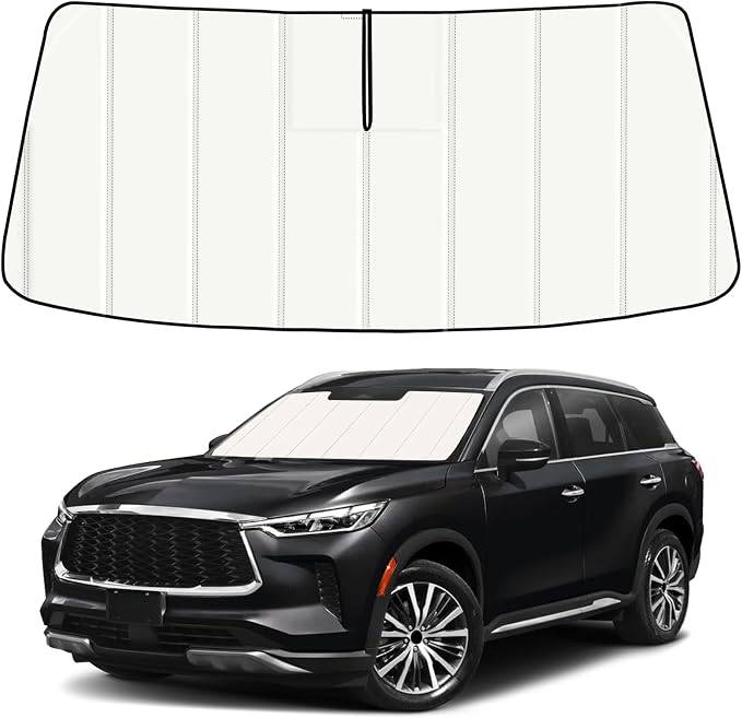 Windshield Sun Shade for Infiniti QX60 2022-2025 2026, Front Window Visor Accessories, Folding Design Blocks Heat & UV Rays Maintain Cool Interior and Save Space