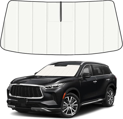 Windshield Sun Shade for Infiniti QX60 2022-2025 2026, Front Window Visor Accessories, Folding Design Blocks Heat & UV Rays Maintain Cool Interior and Save Space
