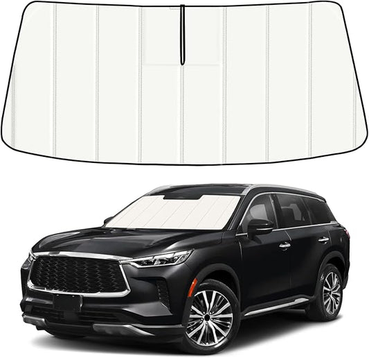 Windshield Sun Shade for Infiniti QX60 2022-2025 2026, Front Window Visor Accessories, Folding Design Blocks Heat & UV Rays Maintain Cool Interior and Save Space