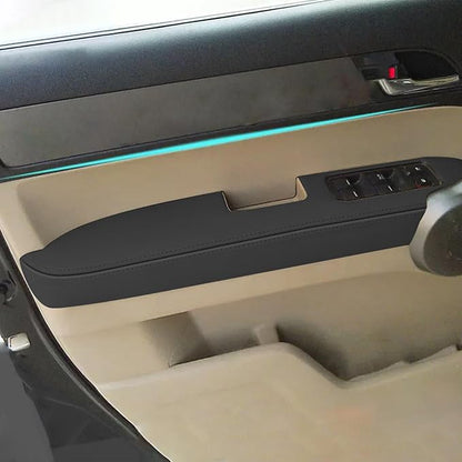 AOMSAZTO Front Door Panels Armrest Cover Leather Left & Right for Honda Cr-V CRV 2007-2012 (Black)