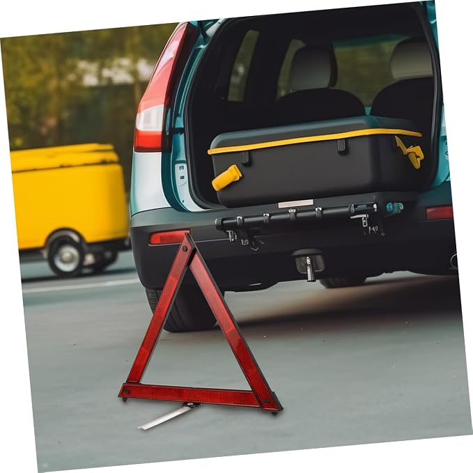 KICHOUSE 5pcs Foldable Reflective Safety Triangle Kit Emergency Road Warning Signs for Vehicles Increased Visibility Compact Design for Roadside Assistance and Traffic Safety