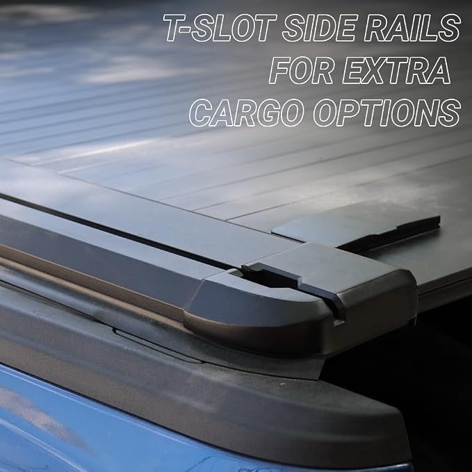 Syneticusa Retractable Hard Tonneau Cover for F-150 Ford 5.5 FT (2004-2026) | 2025 f150 Bed Cover | Lockable & Waterproof | No-Drill Install | Alternative to Hard Tri-Fold | 5-Year Protection Plan