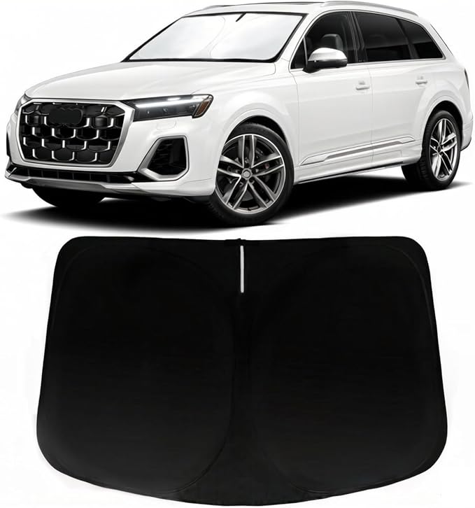 Windshield Sun Shade for Audi Q7 2016-2026, Car Front Window Sunshade with 240T Sun Visor Protector Blocks UV Rays Heat Sun Shield Accessories