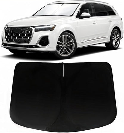 Windshield Sun Shade for Audi Q7 2016-2026, Car Front Window Sunshade with 240T Sun Visor Protector Blocks UV Rays Heat Sun Shield Accessories