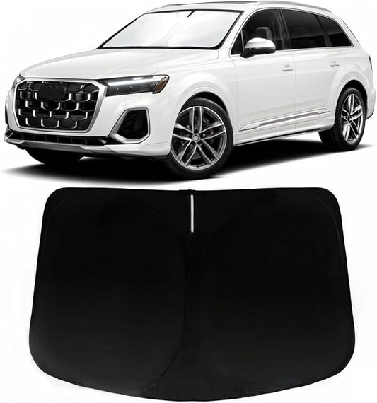 Windshield Sun Shade for Audi Q7 2016-2026, Car Front Window Sunshade with 240T Sun Visor Protector Blocks UV Rays Heat Sun Shield Accessories
