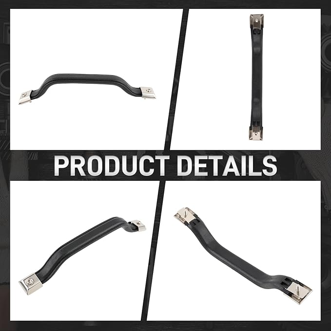 55009801K Front Interior Door Handle Pull Strap Kit | Compatible with Jeep Wrangler YJ 1987-1995 Black Left Driver and Right Passenger Side Pack of 2