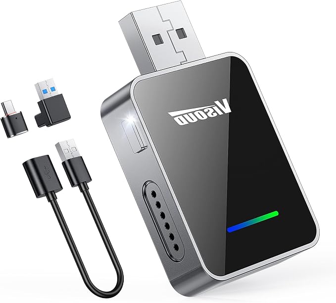 2 in 1 Wireless Car Adapter Setup with a Polite Reminder: no app Needed. Auto Connects via Bluetooth 5.3 and 5GHz WiFi. No Audio delay. Compatible with iOS 10+ and Android 11+.