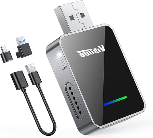 2 in 1 Wireless Car Adapter Setup with a Polite Reminder: no app Needed. Auto Connects via Bluetooth 5.3 and 5GHz WiFi. No Audio delay. Compatible with iOS 10+ and Android 11+.