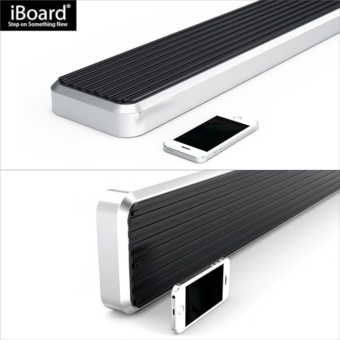 APS (Silver 6 inches Wheel to Wheel) Running Boards Nerf Bars Side Steps Compatible with Chevy Silverado GMC Sierra 1500 2500 1999-2013 Double Cab 5.5ft Bed & 2500HD 3500 2001-2014
