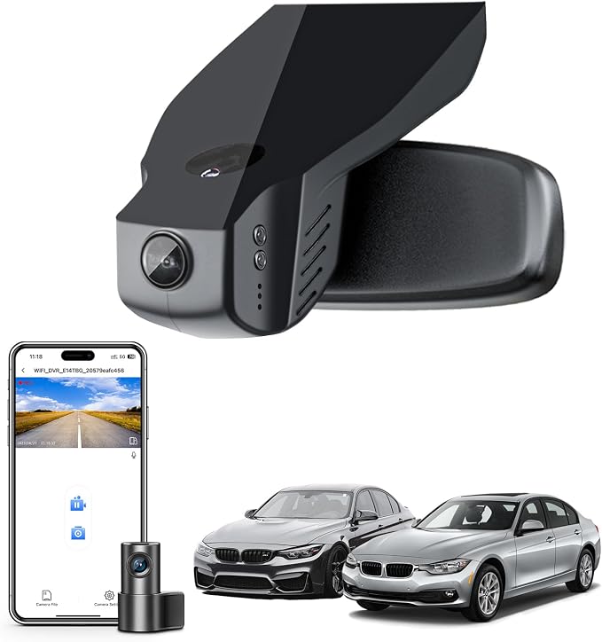 Mangoal Front 4K & Rear 1080p Dash Cam for BMW 3-Series Gen6 F30 F31 F34 F35 2012 2013 2014 2015 2016 2017 2018 Select 2019 M3 F80(Model B), OEM Style, 2160P UHD Video, WiFi & APP, GPS, 128GB Card