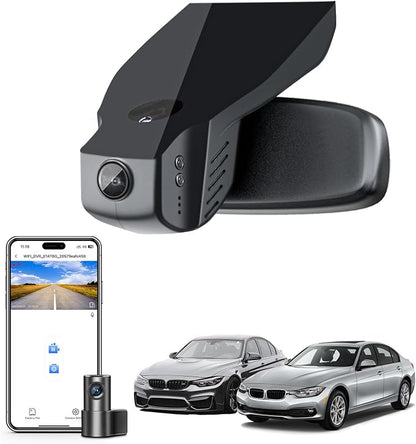 Mangoal Front 4K & Rear 1080p Dash Cam for BMW 3-Series Gen6 F30 F31 F34 F35 2012 2013 2014 2015 2016 2017 2018 Select 2019 M3 F80(Model B), OEM Style, 2160P UHD Video, WiFi & APP, GPS, 128GB Card