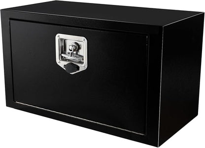 24 Inch Underbody Truck Tool Box with T-Handle Lock,Heavy Duty Truck Storage Organizer Tool Box Chest For Storage Smooth Surface Waterproof, 24"x 12"x 14" inch Black