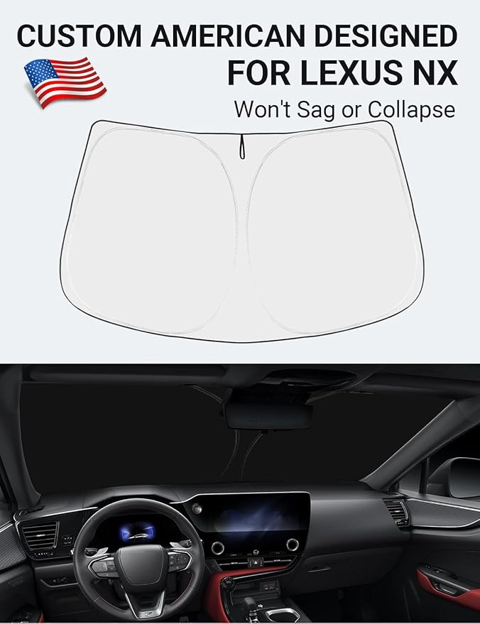 Proadsy Windshield Sunshade for 2022-2025 2026 Lexus NX NX250 NX350 NX350h NX450h+, Block Sun & UV Car Protector, Foldable Front Window Sun Shade Keep Car Cooler
