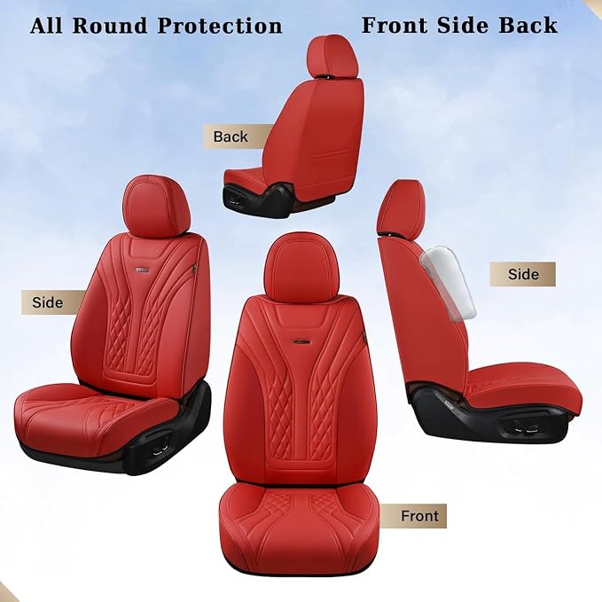 Coverado Car Seat Covers, Car Seat Covers Front Seats, 2-Pack Front Seat Cover, Nappa Leather Waterproof Seat Covers, Car Seat Protectors, Automotive Seat Covers Universal Fit for Most Vehicles