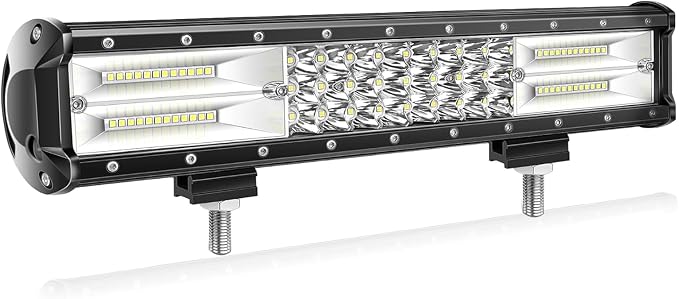 Willpower 15 inch 216W Triple Row Flood Spot Combo Beam Led Bar Driving Boat Off Road Lights for Jeep SUV Truck ATVs (15 inch)