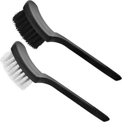 Tire & Carpet Brush - Scrub Brush for Floor Mats & Car Interior (Black & White)