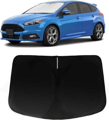 Windshield Sun Shade for 2012-2018 Ford Focus, Car Front Window Sunshade with 240T Sun Visor Protector Blocks UV Rays Heat Sun Shield Accessories