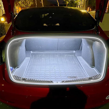 Trunk LED Light Strip for Tesla Model 3 2018-2023 - Waterproof & Easy Installation Interior Lighting Bar with Flexible Silicone, Trunk Ambient Lighting Accessories (DC 15V, Cool White)